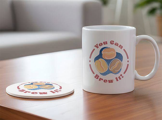 Promo mug and coaster